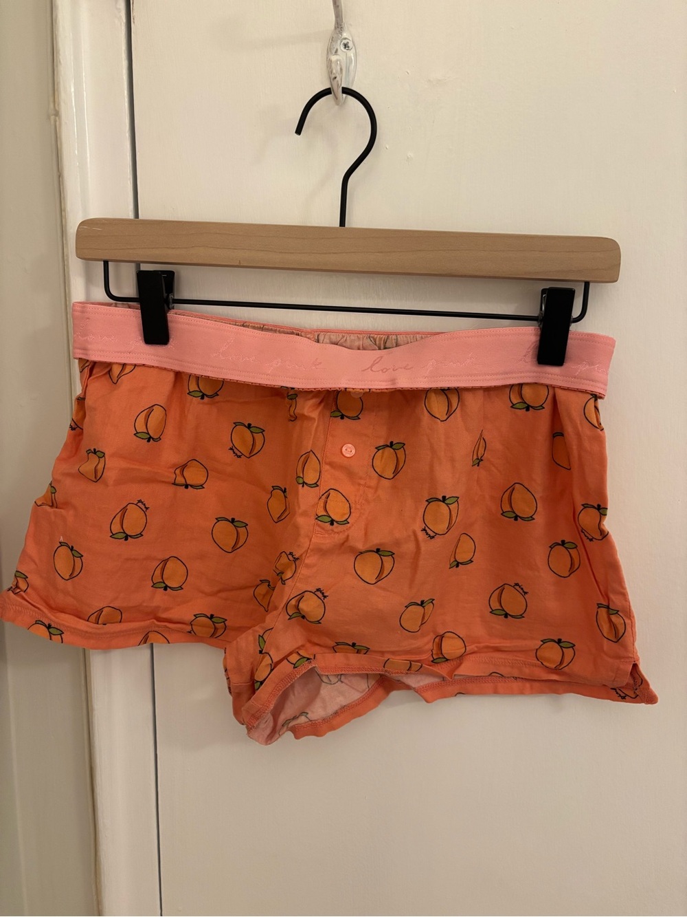 PINK peach print sleep boxer shorts